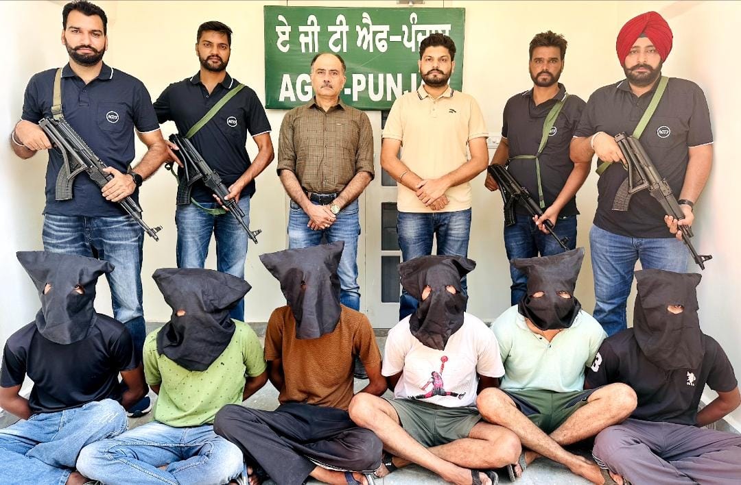 PUNJAB POLICE ARREST SIX OPERATIVES OF PAK-BASED TERRORIST HARWINDER RINDA; FIVE PISTOLS RECOVERED