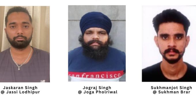 PUNJAB POLICE’S AGTF IN JOINT OP WITH CENTRAL AGENCIES ARREST THREE SHOOTERS OF GANGSTER SONU KHATRI